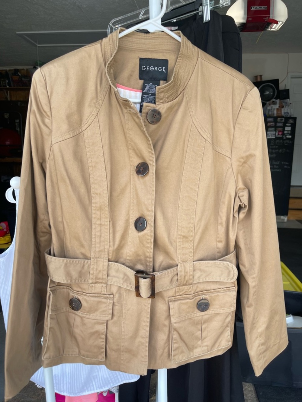 George Women's Khaki Utility Belted Jacket - Picture 4 of 4